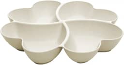 LYOR - Petisqueira de Bambu e Pp Lines Bege 27cm x 27cm x 4,5cm