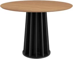 Mesa de Jantar Redonda 105cm para 4 Lugares Dalla Costa - Freijó/Preto Fosco