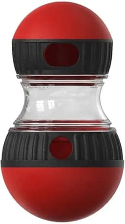 Bola Giratória Inteligente para Pets, Dispensador de Petiscos Interativo em ABS, 8cm, Movimento Automático, Vermelho e Azul, Brinquedo para Cães e Gatos (Vermelho)