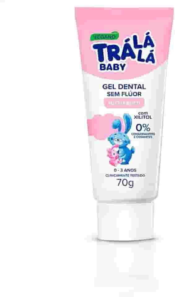 Trá Lá Lá Creme Dental Infantil 70G Sem Flúor Tutti-Frutti Baby Branco 70 G