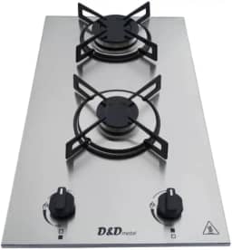 Fogão Cooktop a Gás 2 Bocas Inox Acendimento Automático