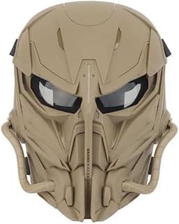 Striking44 Máscara Tática De Airsoft, Máscara Facial Completa, Paintball, Caça, CS, Halloween, Cosplay, Fantasia, Festa, Bronzeado, Nylon, Preto, Marrom Claro, Verde, Cinza