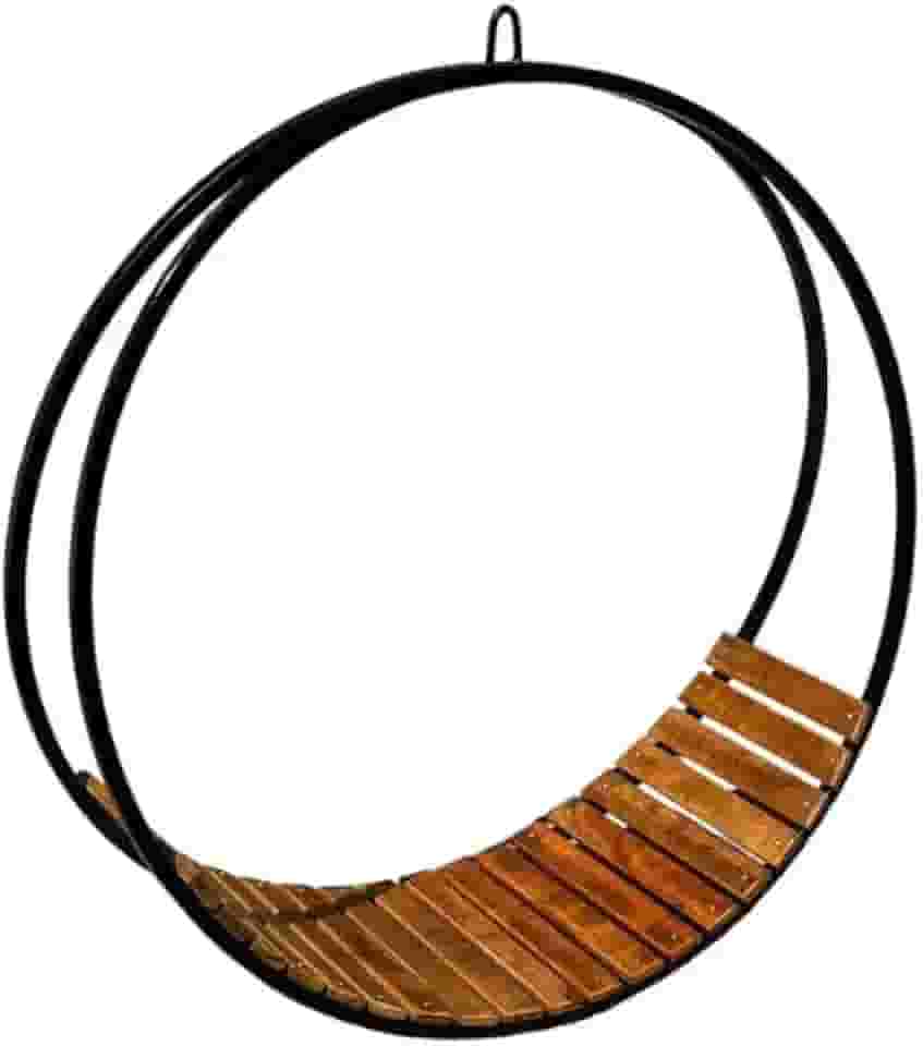 Cadeira Balanço Suspenso Aço e Madeira Area Externa