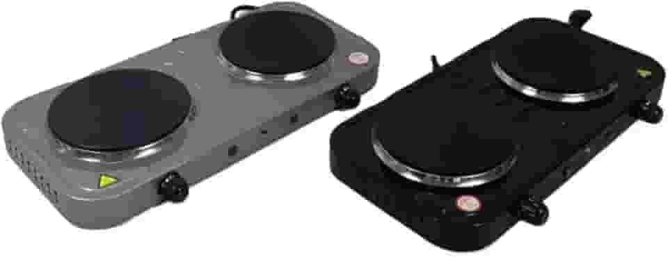 Fogareiro Elétrico Portátil 2 Bocas 2000W 127V Fogão Elétrico Cooktop de Mesa para Cozinha Camping Viagens