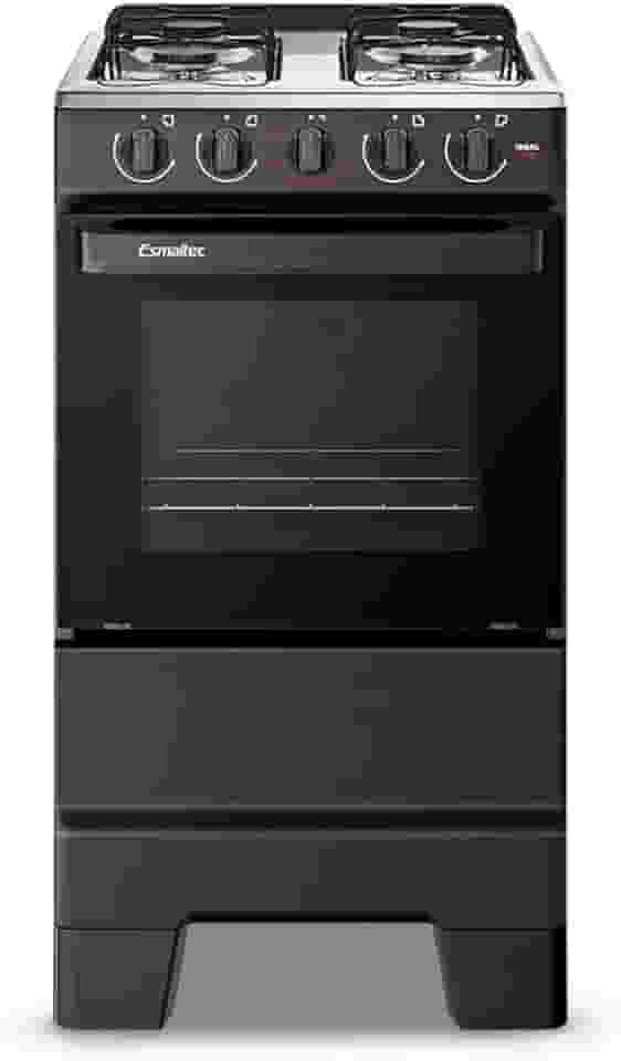 Fogão a Gás Mesa Inox e Forno 50L Limpa Fácil Esmaltec IDEAL POP F4ISP Cor Preto 4 bocas