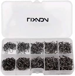 Kit Anzol Chinu 10 Tamanhos 3 Ao 12 Aço Carbono c/Estojo 600un