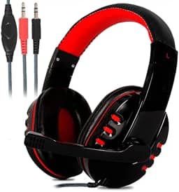 Fone Headset Gamer Para Celular Android IOS PC PS4 Xbox Free Fire (Vermelho)