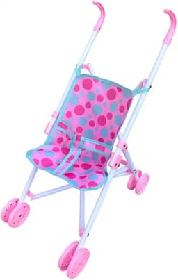 Carrinho para Boneca Passeio Divertido Guarda Chuva DM Toys