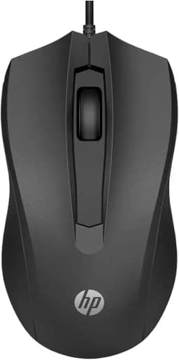 Mouse HP USB 100 Preto - Sensor Óptico Ambidestro Resoluções até 1600 DPI Compatível com PC/Mac - 6VY96AA