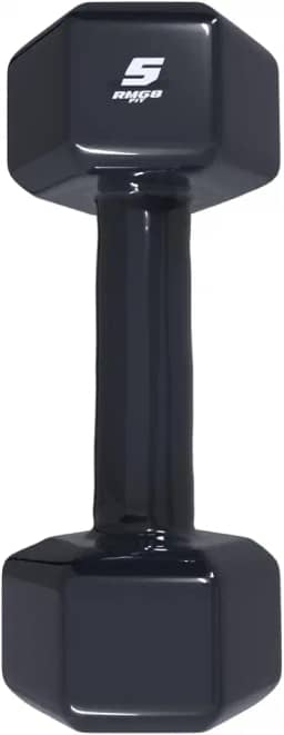 HALTER 5KG EMBORRACHADO SEXTAVADO PRETO