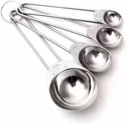 Mimo Style Conjunto de 4 Colheres Medidoras, Próprias Para Ingredientes Secos ou Líquidos, Possui Marca de Capacidade Nas Alças, Produto Leve e Fácil de Manusear, Material de Aço Inox de Qualidade