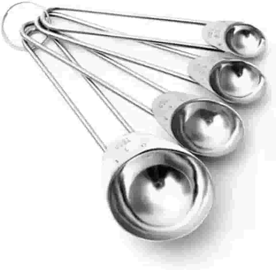 Mimo Style Conjunto de 4 Colheres Medidoras, Próprias Para Ingredientes Secos ou Líquidos, Possui Marca de Capacidade Nas Alças, Produto Leve e Fácil de Manusear, Material de Aço Inox de Qualidade