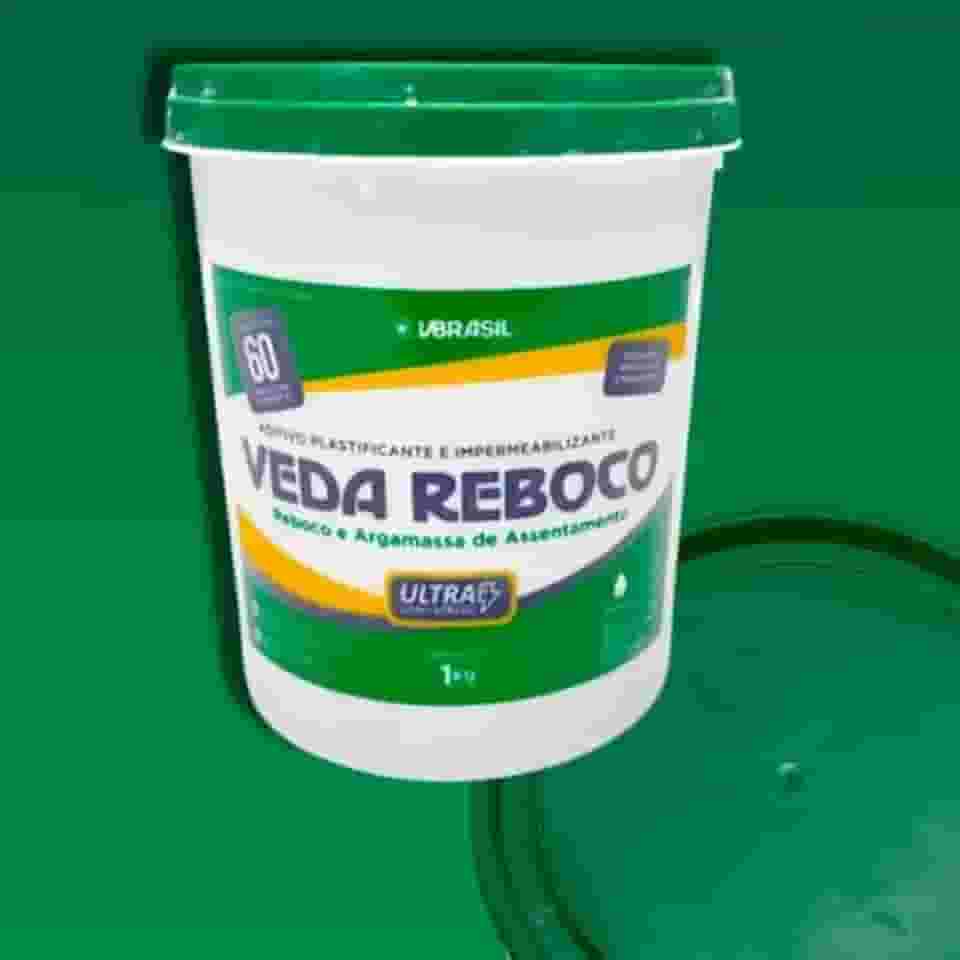 Veda Reboco Impermeabilizante Ultra Concentrado, 1kg, Aditivo Plastificante para Argamassa, Rende até 60 Sacos de Cimento