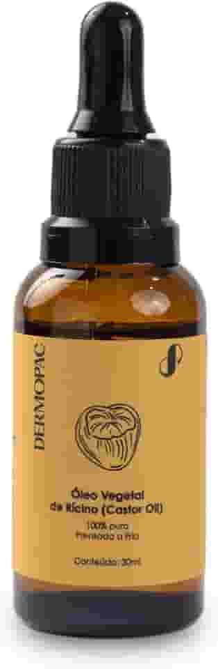 Dermopac Óleo Vegetal de Rícino (Castor Oil) 100% Puro Natural Uso Capilar, Para Pele e Cabelos, 30ml, Prensado a Frio