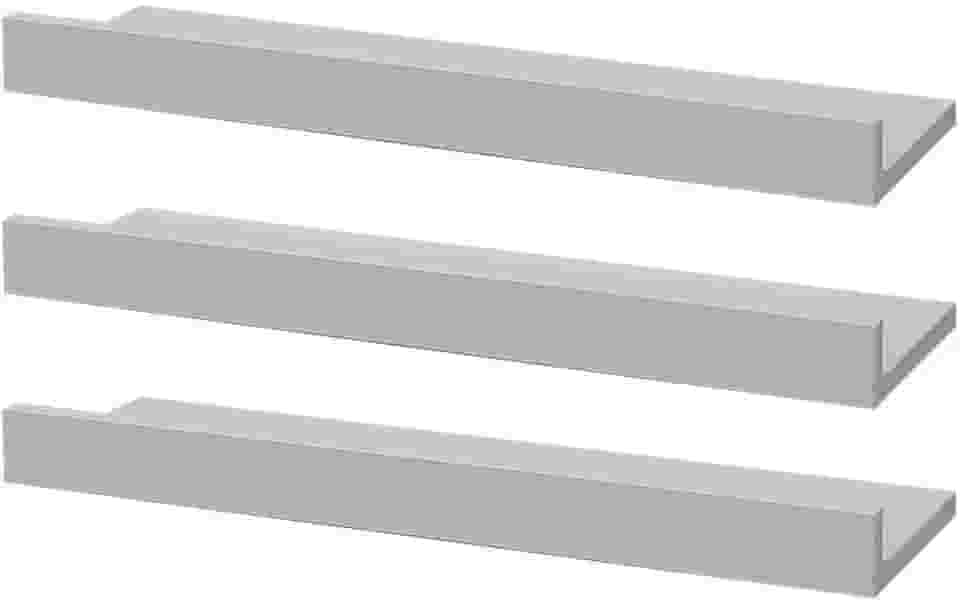 Kit 3 Prateleiras Porta Quadros 100 x 10cm Branca Suporte Invisível