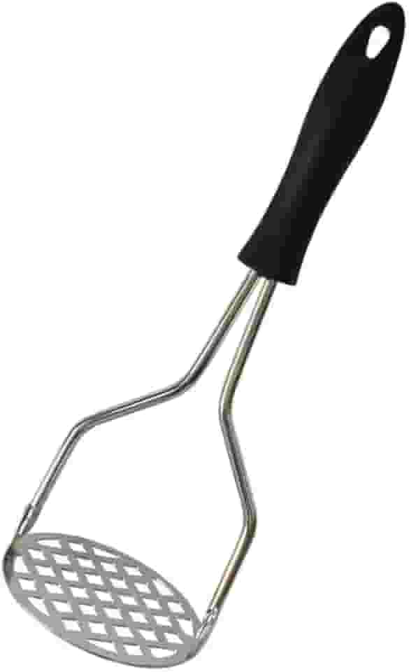 Amassador de Batata e Legumes Inox Manual Ergonômico Amassador Para Purê com Cabo Plástico Anti Calor