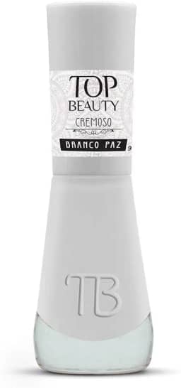 Esmalte New Top Beauty 9Ml Cremoso - 356 - Branco Paz, Top Beauty, 356/Branco Paz