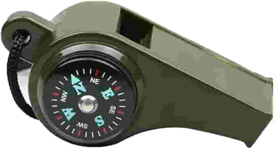 Pacote com 2 apitos de sobrevivência de emergência – Apito multifuncional 3 em 1 com bússola e termômetro