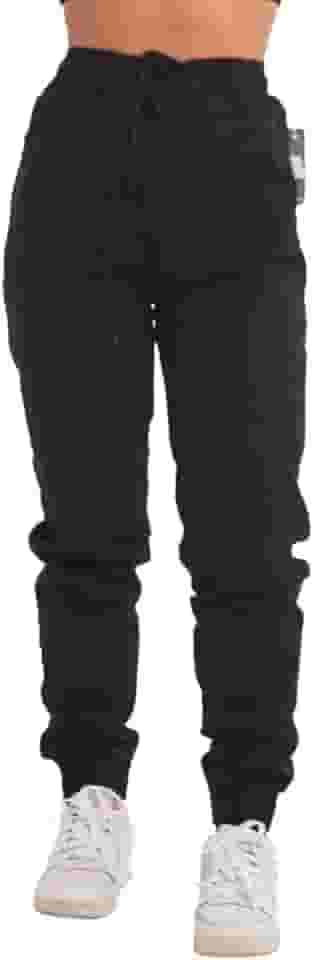 Calças Jogger Jeans Feminina Com Elástico Sarja