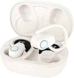 Fone de Ouvido, Bluetooth 5.4, IPX4 à Prova D'Água, Com Microfone Embutido. Design Esportivo e Ergonômico, Ideal Para Corridas, Atividades Físicas, Compatível com IPhone e Android, Anti Ruído (Branco)