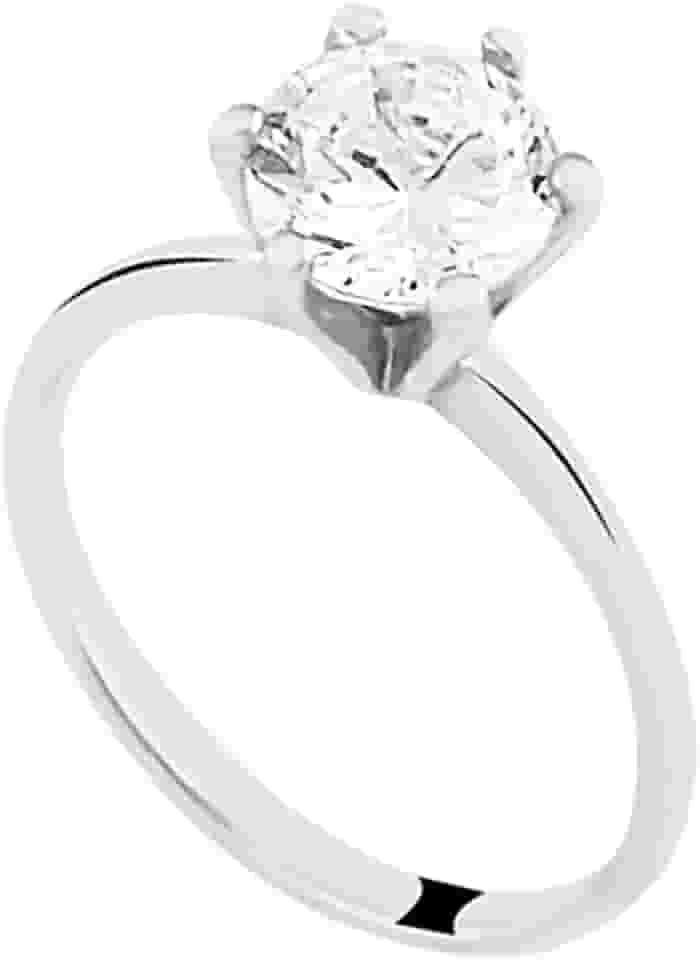 Anel Solitário Grosso Pedra Alta Zircônia 7mm Prata 925 Amor