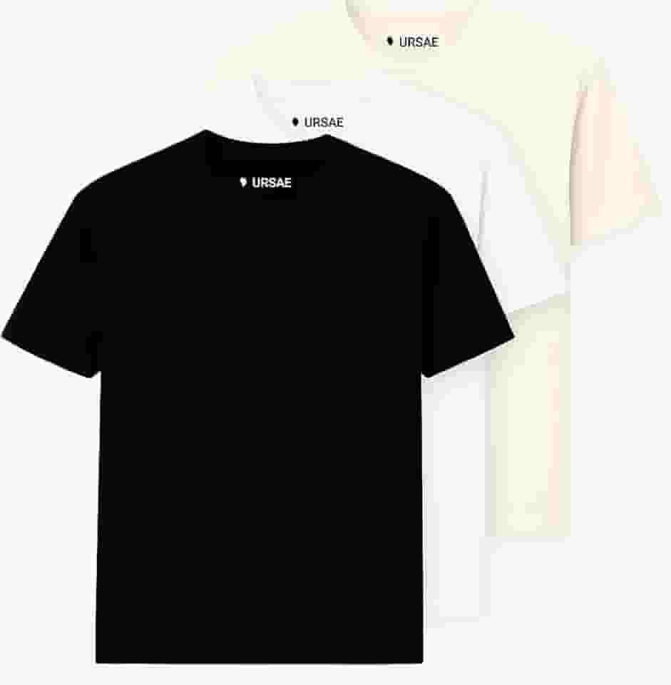 Kit 3 Camisetas Básica Masculina 100% Algodão Premium – Malha Penteada 30.1 URSAE