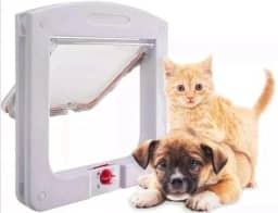 Porta Para Gatos Cachorros 4 Em 1 Pet Door Passagem Pequena