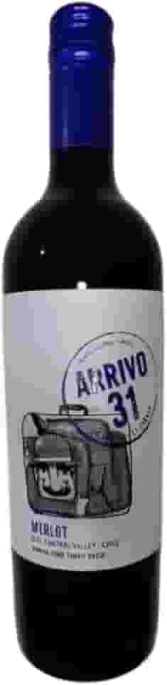 Vinho Merlot Chileno Tinto Seco Jovem Arrivo 31 Aromas Frutado Notas Expressivas de Morango e Framboesa Taninos Suaves Elegante Sedoso e Corpo Médio 750 ml