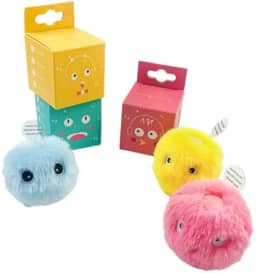 Brinquedo para gato Bola de pelúcia com catnip inteligente com sons de sapo ou grilo ou passarinho