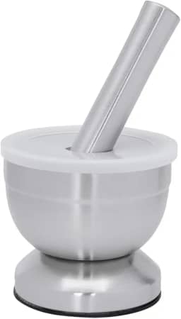 Mimo Style Pilão com Socador Feito Inteiramente em Aço Inoxidável. Resistente, Durável e Não Tóxico. Sua Base Antideslizante Torna Fácil Moer Qualquer Ingrediente .AC20281