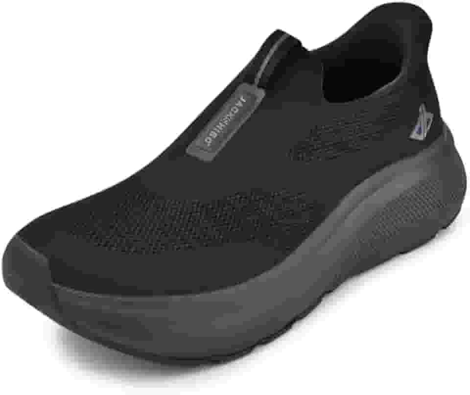 Tênis masculino ortopédico ortopédico sem cadarço, bico largo, suporte de arco, acolchoado com sola grossa zero gota, almofada metatarso