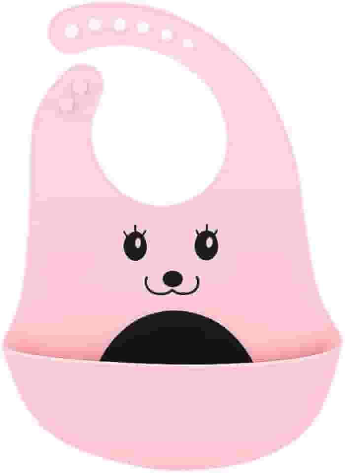 Babador Silicone Alimentação Bebê Introdução Alimentar Impermeável Fecho Ajustável Com Bolso Pega Migalhas Livre De Bpa