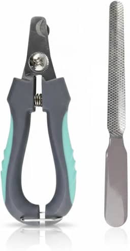 Cortador de Unha para Pets com Lixa, 12cm, para Cães e Gatos de Pequeno e Médio Porte (Verde água)