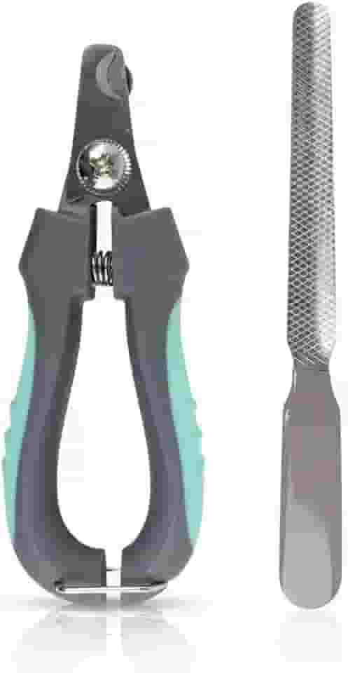 Cortador de Unha para Pets com Lixa, 12cm, para Cães e Gatos de Pequeno e Médio Porte (Verde água)
