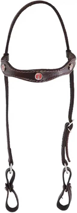 Cabeçada goianinha com testeira detalhada acessórios para cavalos super resistente feita de couro legitimo (Marrom)