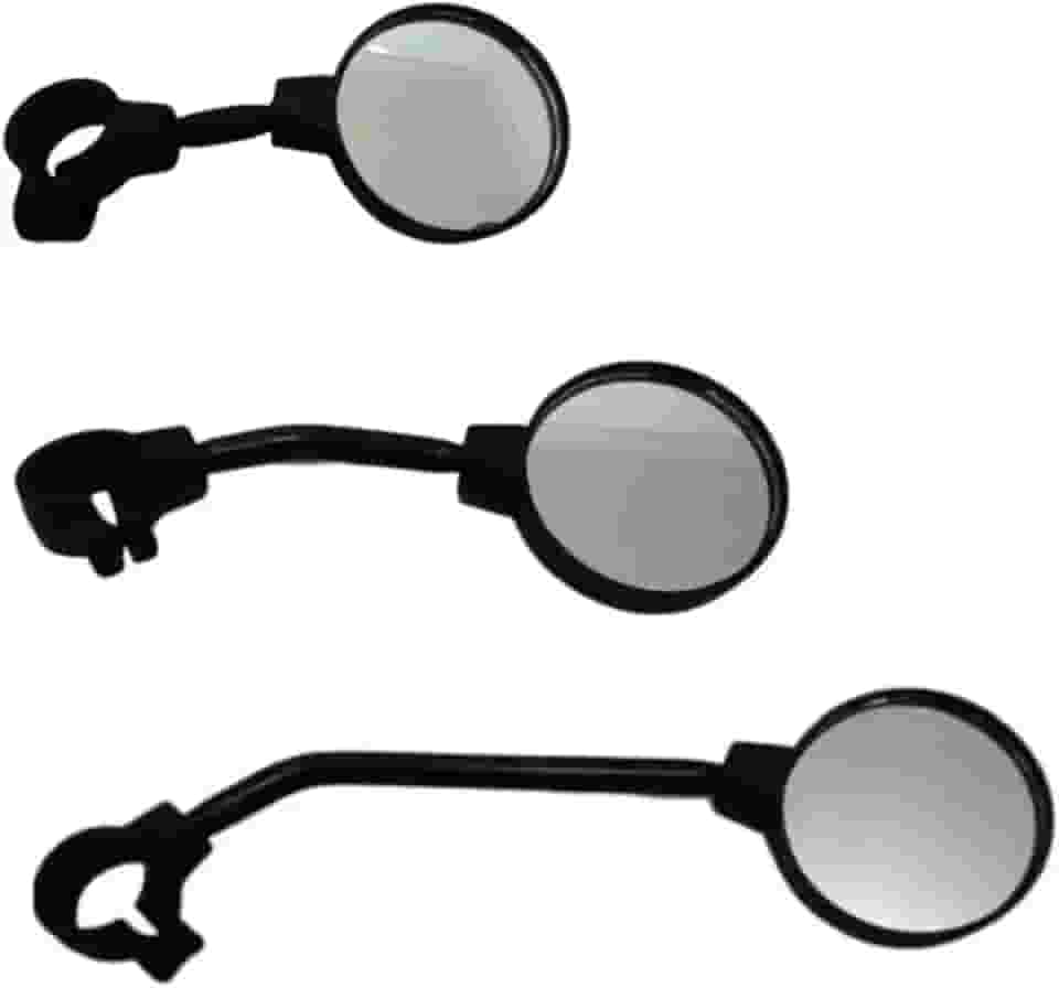 ALLKAR Espelho Retrovisor Bicicleta Bike Redondo Preto Speed Mtb (G)