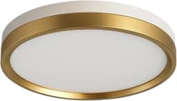 Plafon Luminária LED Sobrepor Redondo 30W Chass Dourado 38cm Bivolt – 3 Cores Ajustáveis 3000K/4000K/6500K, Acrílico e Alumínio, Luxo e Sofisticação p/Teto ou Parede