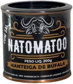 Manteiga de Búfala com Sal e Cúrcuma, Lata 200g, Natomatoo