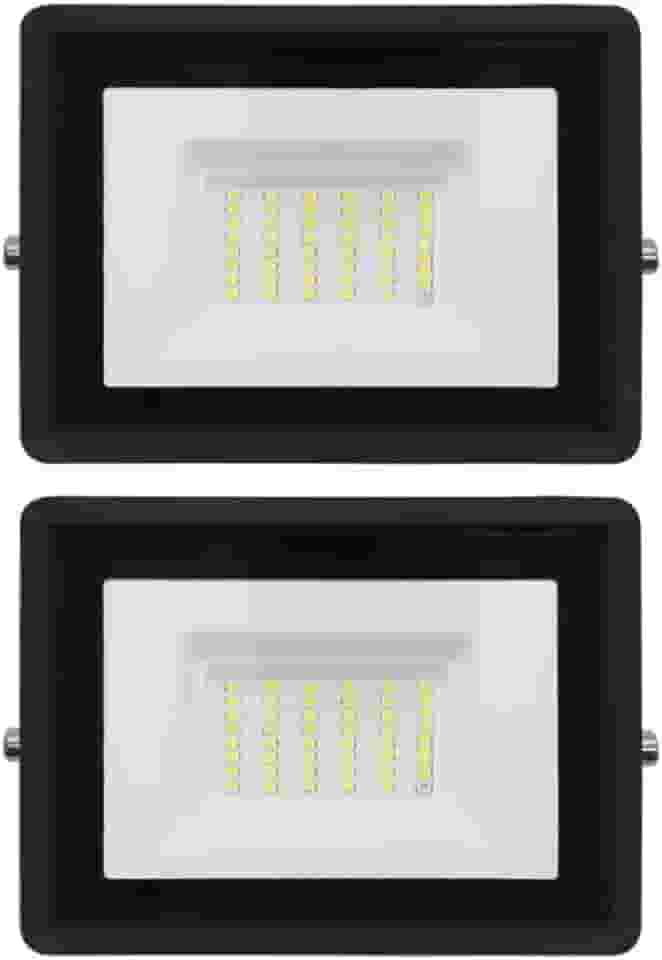 Kit 2x Refletor LED Slim Holofote 50W IP66 Iluminação Externa Branco Frio Bivolt