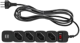Filtro de linha com 4 tomadas e 2 entradas USB EPE 204+ Preto Intelbras