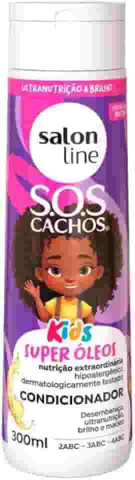 Salon Line, Condicionador, SOS Cachos Kids, Super Óleos, Vegano - Para Cabelos Ondulados, Cacheados e Crespos, 300 ml