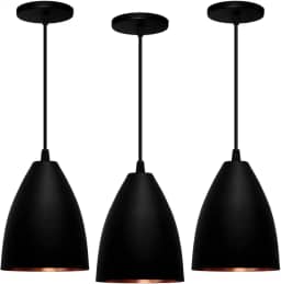 Kit 3 Pendentes Vegas (preto Textura/Bronze)