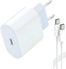 Carregador Tipo C Turbo Power 25W com Cabo USB-C de 1 Metro e Fonte Compatível com Novo Iphone 15 16 Pro Max Plus Carregamento Ultra Rápido