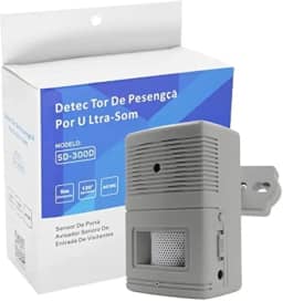 Detector De Movimento Presença Campainha Anunciador Sem Fio Com Suporte Para Fixar Na Parede Ultra Som Sonoro Alarme Ajuste De 120°