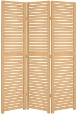 Painel Divisória MDF Dobrável Estilo Biombo – Beleza e Funcionalidade Painel Decorativo 3 Folhas - Para Sala, Quarto, Home Office e Varanda, Fácil de Montar(Cru)