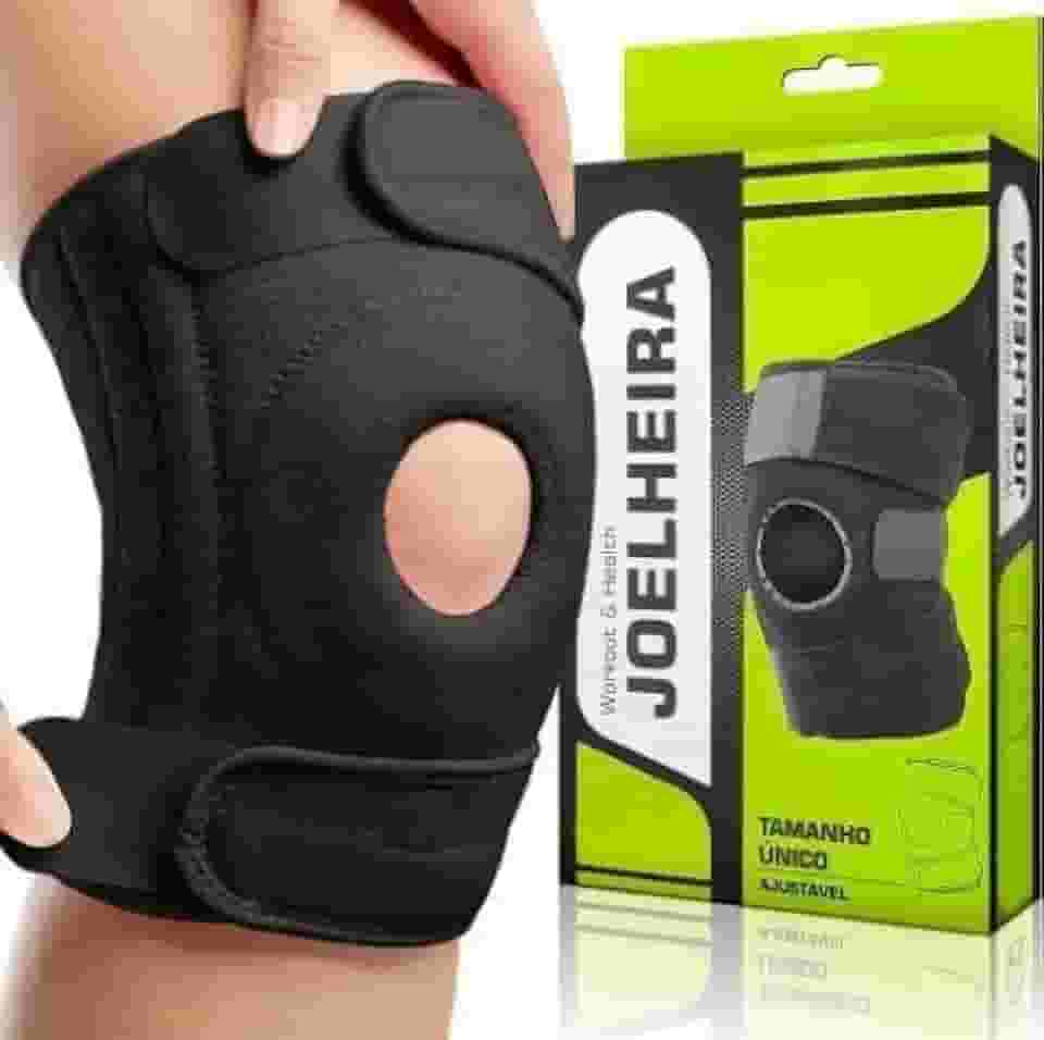 Joelheira Ortopédica Compressão Patelar Reforçada para alívio da dor no joelho, menisco e ligamento. Com Faixa Ajustável Bilateral, ideal para corrida, academia e esportes. Estabilidade e segurança