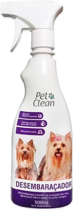 Pet Clean Desembaraçador para Cães e Gatos, Spray 500ml, Ideal para Pelos Longos