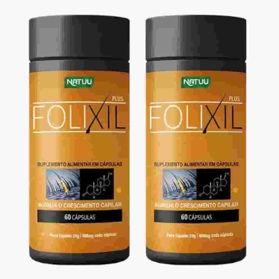 02 Frascos Folixil – Contra Queda Capilar e Calvície • Crescimento, Fortalecimento e Saúde dos Fios
