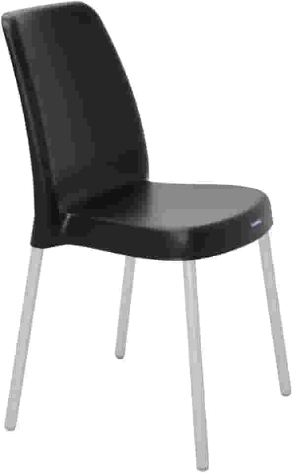 Cadeira Tramontina Vanda Summa em Polipropileno Preto com Pernas de Alumínio