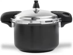 Brinox - Panela de Pressão Pressure 2 Alças 5,4L Ceramic Life Antiaderente com Fundo de Indução - Preto